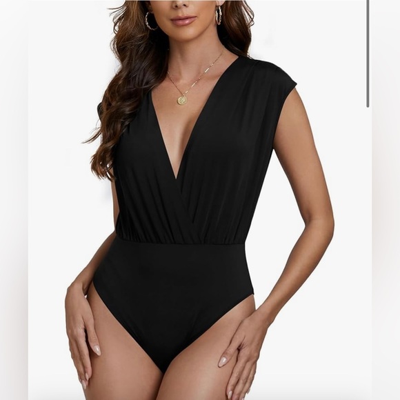 Kori Tops - Kori Drape Chiffon Cap Sleeve Bodysuit
